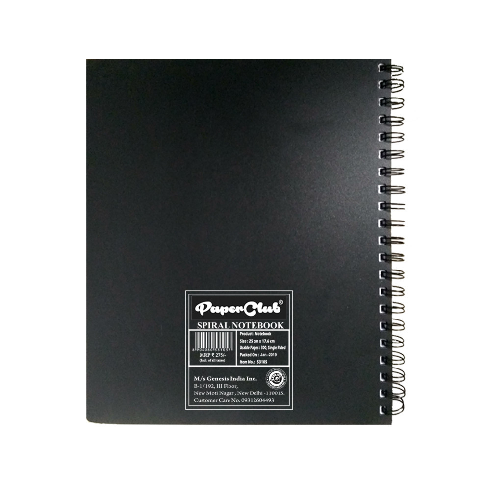 PaperClub Wiro PP Ruled NoteBook | 53105 | 300 PAGES | SIZE : B5 | 17.6cmx25cm | RULED | 5-SUBJECT